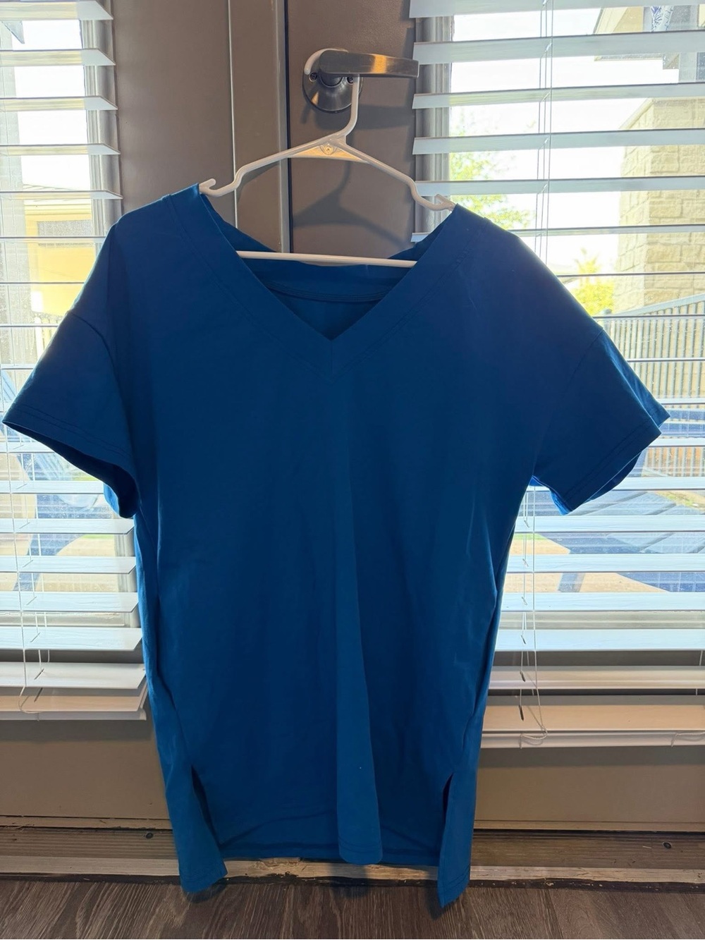 Amazon Blue V-Neck Tunic Top With Pockets